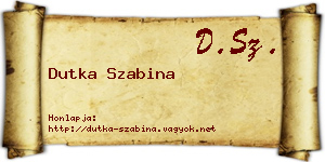 Dutka Szabina névjegykártya